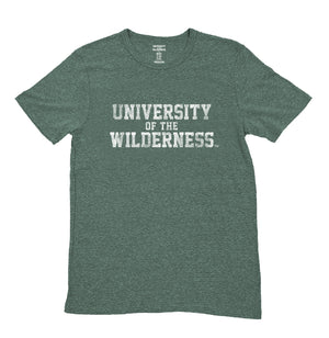 Kid’s Vintage Green University of the Wilderness T-Shirt