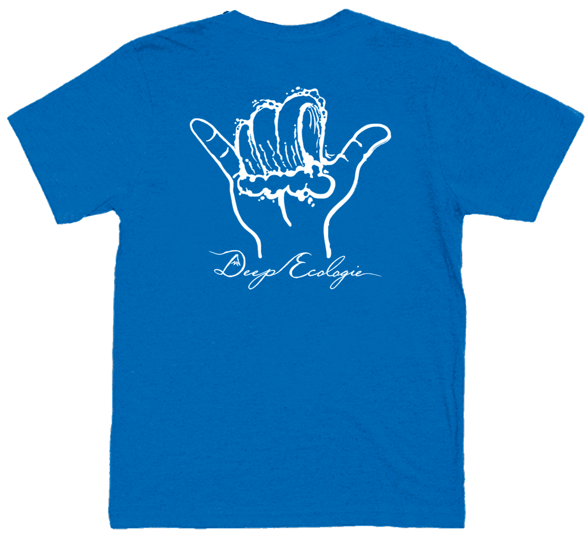 Marine Blue Organic Shaka Wave Tee – Deep Ecologie