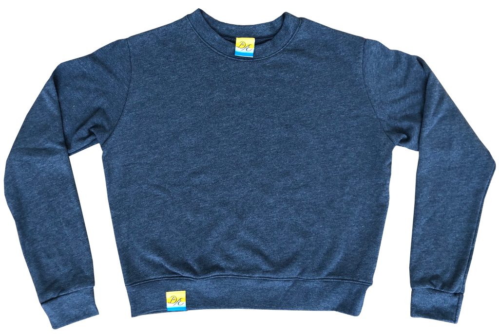 Navy Eco Blend Crop Sweatshirt