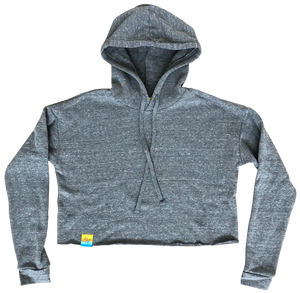 Sun Washed Grey Eco Blend Cropped Hoodie
